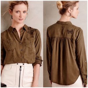 ANTHROPOLOGIE | BUTTERFLY BUTTON DOWN